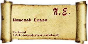 Nemcsek Emese névjegykártya